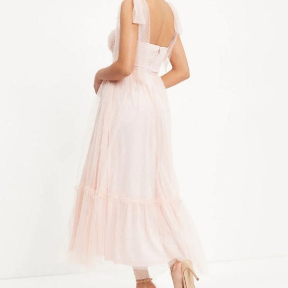 Vici Frances Tulle Polka Dot Midi Dress - BLUSH PINK - Picture 4 of 16